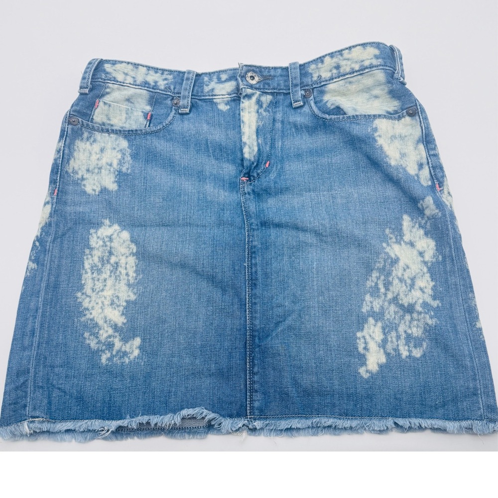Vintage Polo Jeans Co Ralph Lauren Skirt Womens 8 Blue Keiko Denim Acid Wash